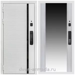 Правые входные двери, Умная входная смарт-дверь Армада Каскад WHITE МДФ 10 мм Kaadas K9 / МДФ 16 мм СБ-16 Сандал белый
