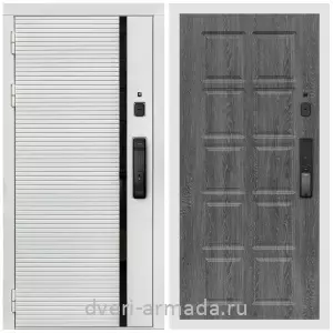 Входные двери 960х2050, Умная входная смарт-дверь Армада Каскад WHITE МДФ 10 мм Kaadas K9 / МДФ 10 мм ФЛ-38 Дуб Филадельфия графит