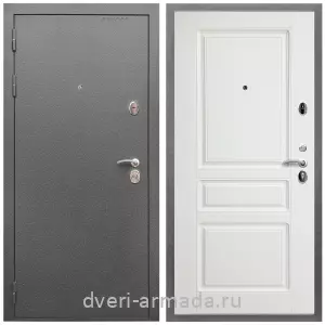 Входные двери Эконом, Дверь входная Армада Оптима Антик серебро / МДФ 16 мм ФЛ-243 Белый матовый