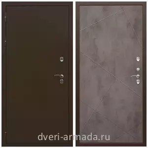 Элитные для коттеджей, Дверь входная утепленная в частный дом Армада Термо Молоток коричневый/ МДФ 10 мм ФЛ-291 Бетон темный морозостойкая