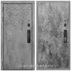 Элитные для коттеджей, Дверь входная Армада Квадро МДФ 16 мм Kaadas K9 / МДФ 6 мм ПЭ Цемент темный