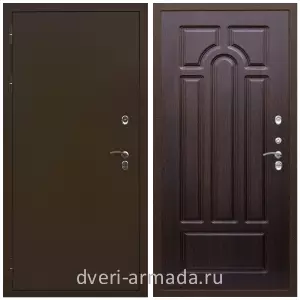 Входные двери Эконом, Дверь входная железная наружная в частный дом Армада Термо Молоток коричневый/ МДФ 6 мм ФЛ-58 Венге с терморазрывом