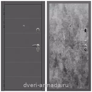 Элитные для коттеджей, Дверь входная Армада Роуд МДФ 10 мм / МДФ 6 мм ПЭ Цемент темный
