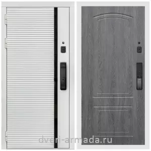 Входные двери 960х2050, Умная входная смарт-дверь Армада Каскад WHITE Kaadas K9 / МДФ 6 мм ФЛ-138 Дуб Филадельфия графит