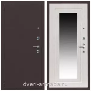 Входные двери с зеркалом и теплоизоляцией, Дверь входная Армада Комфорт Антик медь / МДФ 16 мм ФЛЗ-120 Дуб белёный