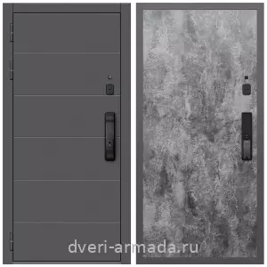 Элитные для коттеджей, Дверь входная Армада Роуд МДФ 10 мм Kaadas K9 / МДФ 6 мм ПЭ Цемент темный